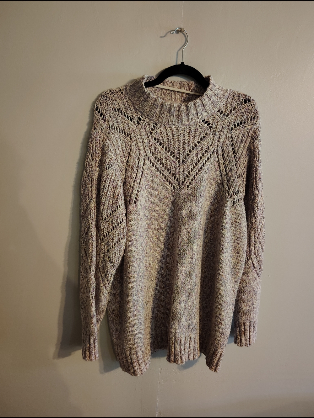 torrid Light Purple Open-Knit Cowl Sweater